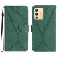 עבור Vivo V23 5G כיסוי ארנק / ספר עשוי מעור בצבע ירוק עם חריצים לכרטיסי אשראי