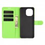 עבור Xiaomi Mi 11 כיסוי ארנק / ספר עשוי מעור בצבע ירוק עם חריצים לכרטיסי אשראי