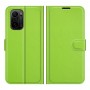 עבור Xiaomi Mi 11i כיסוי ארנק / ספר עשוי מעור בצבע ירוק עם חריצים לכרטיסי אשראי