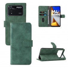עבור Xiaomi Poco M4 Pro כיסוי ארנק / ספר עשוי מעור בצבע ירוק עם חריצים לכרטיסי אשראי