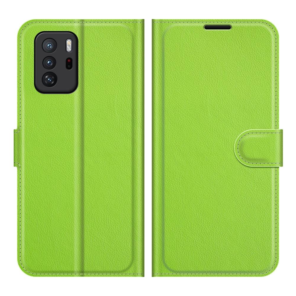 עבור Xiaomi Poco X3 GT כיסוי ארנק / ספר עשוי מעור בצבע ירוק עם חריצים לכרטיסי אשראי