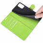 עבור Xiaomi Redmi 10 כיסוי ארנק / ספר עשוי מעור בצבע ירוק עם חריצים לכרטיסי אשראי