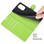 עבור Xiaomi Redmi K40 Pro כיסוי ארנק / ספר עשוי מעור בצבע ירוק עם חריצים לכרטיסי אשראי