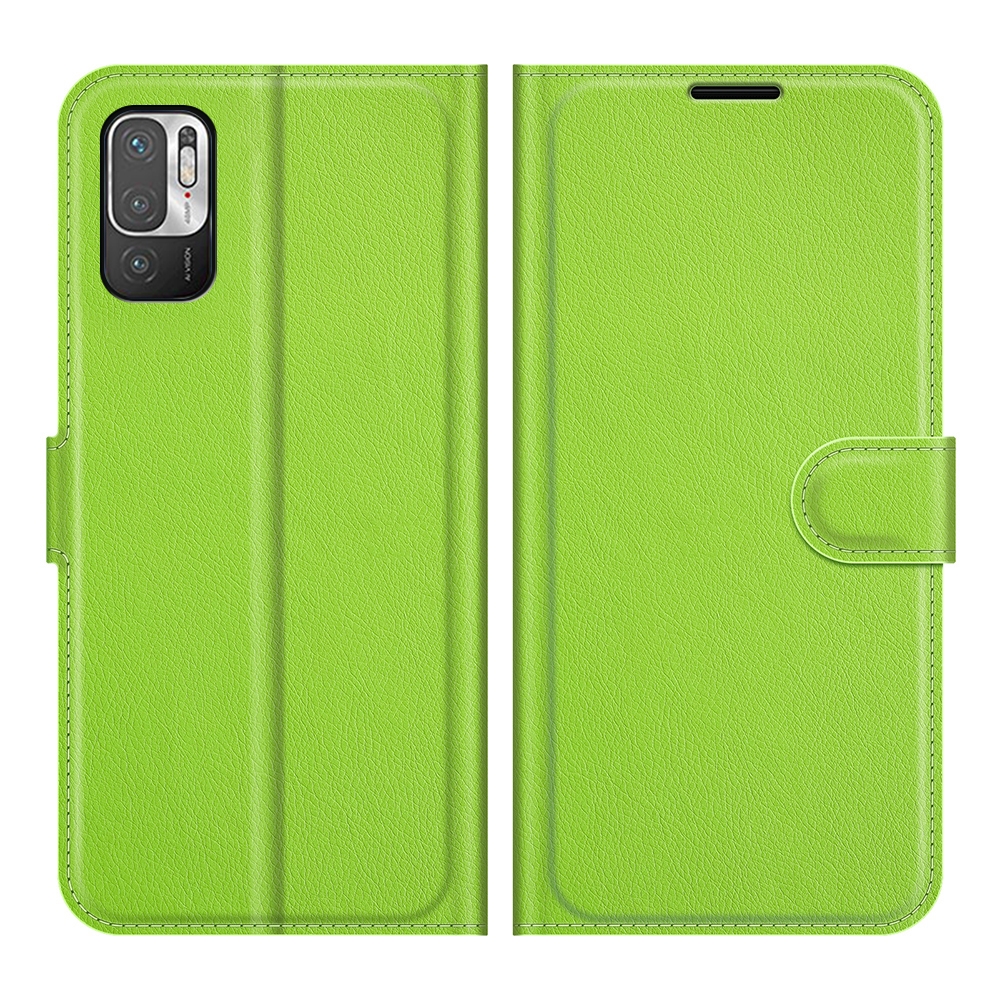 עבור Xiaomi Redmi Note 10 5G כיסוי ארנק / ספר עשוי מעור בצבע ירוק עם חריצים לכרטיסי אשראי
