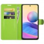 עבור Xiaomi Redmi Note 10 5G כיסוי ארנק / ספר עשוי מעור בצבע ירוק עם חריצים לכרטיסי אשראי