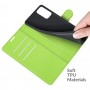 עבור Xiaomi Redmi Note 10 5G כיסוי ארנק / ספר עשוי מעור בצבע ירוק עם חריצים לכרטיסי אשראי