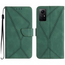 עבור Xiaomi Redmi Note 12S כיסוי ארנק / ספר עשוי מעור בצבע ירוק עם חריצים לכרטיסי אשראי