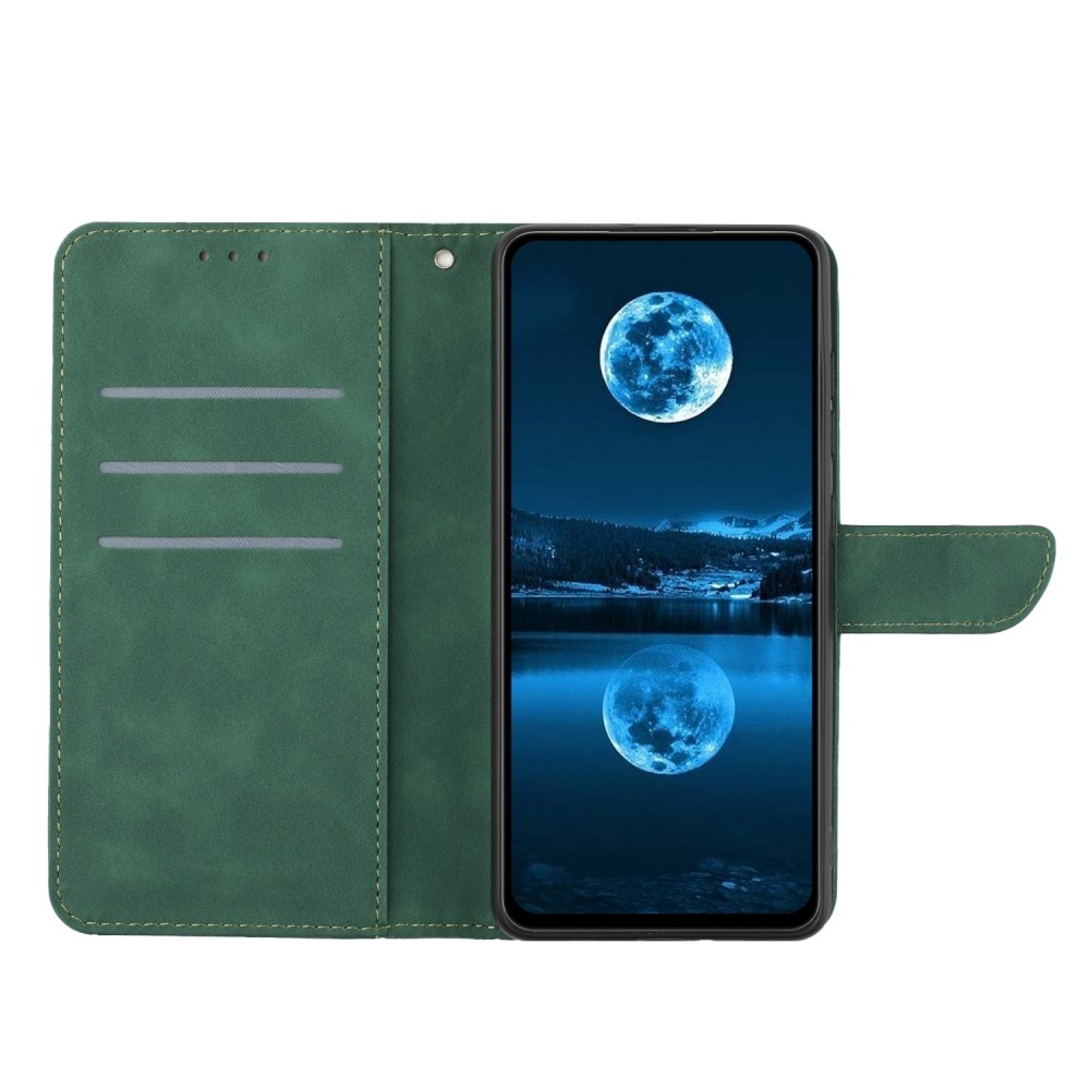 עבור Xiaomi Redmi Note 12S כיסוי ארנק / ספר עשוי מעור בצבע ירוק עם חריצים לכרטיסי אשראי