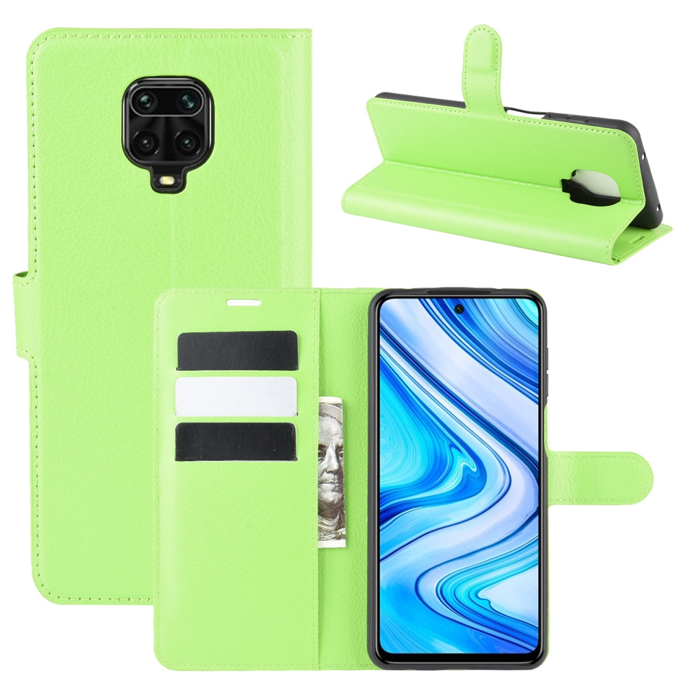 עבור Xiaomi Redmi Note 9 Pro Max כיסוי ארנק / ספר עשוי מעור בצבע ירוק עם חריצים לכרטיסי אשראי
