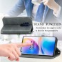 עבור OnePlus 8 Pro כיסוי ארנק / ספר עשוי מעור בצבע אפור עם חריצים לכרטיסי אשראי