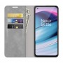 עבור OnePlus Nord CE 5G כיסוי ארנק / ספר עשוי מעור בצבע אפור עם חריצים לכרטיסי אשראי