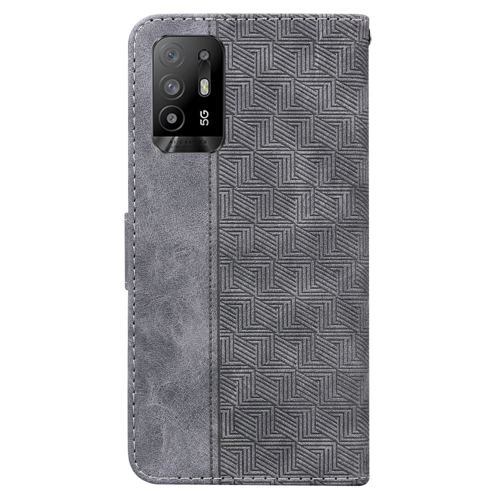 עבור Oppo F19 Pro+ 5G כיסוי ארנק / ספר עשוי מעור בצבע אפור עם חריצים לכרטיסי אשראי