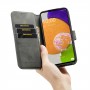עבור Samsung Galaxy A53 5G כיסוי ארנק / ספר עשוי מעור בצבע אפור עם חריצים לכרטיסי אשראי