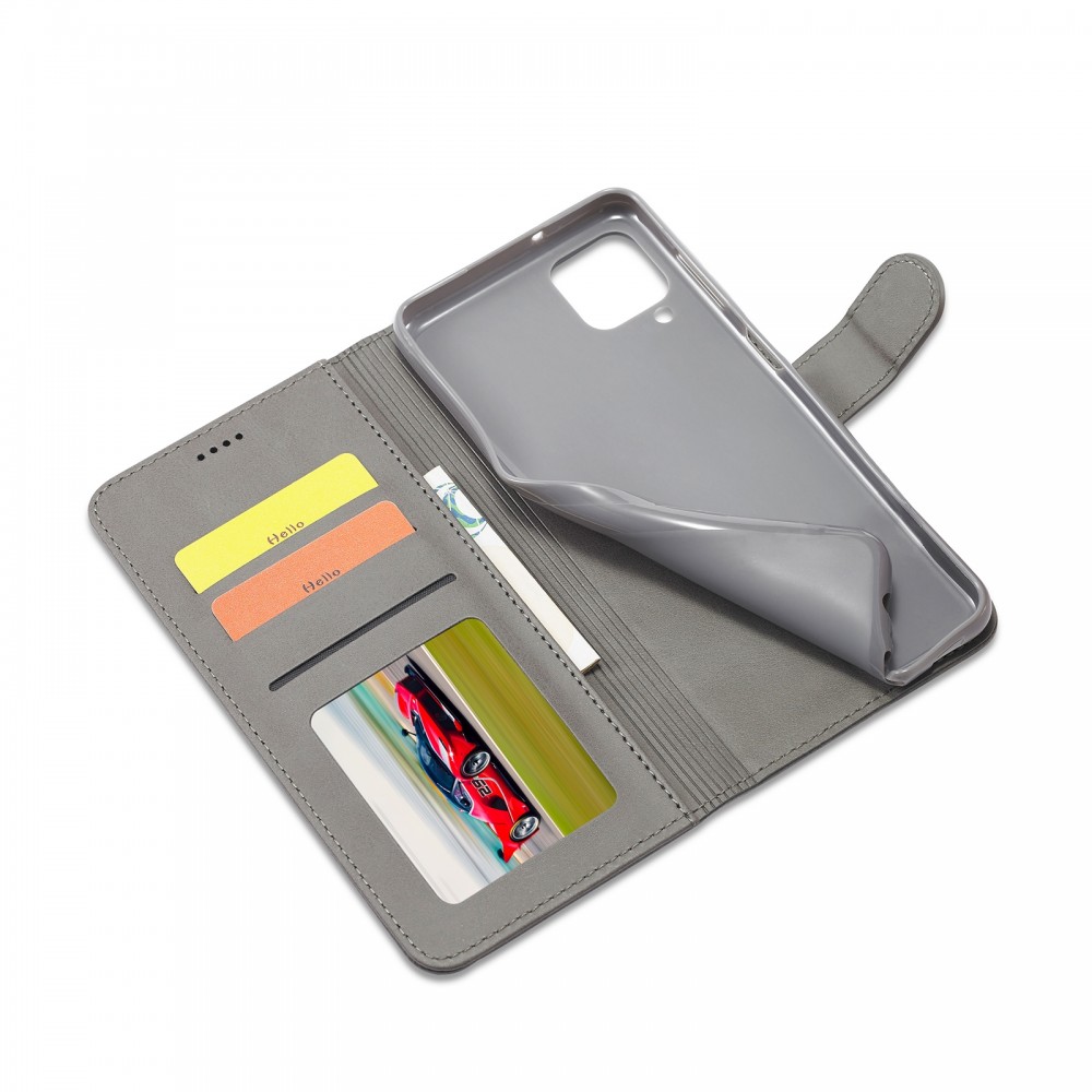עבור Samsung Galaxy M53 כיסוי ארנק / ספר עשוי מעור בצבע אפור עם חריצים לכרטיסי אשראי