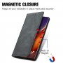 עבור Samsung Galaxy Note20 Ultra כיסוי ארנק / ספר עשוי מעור בצבע אפור עם חריצים לכרטיסי אשראי