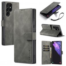 עבור Samsung Galaxy S22 Ultra 5G כיסוי ארנק / ספר עשוי מעור בצבע אפור עם חריצים לכרטיסי אשראי