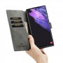 עבור Samsung Galaxy S22 Ultra 5G כיסוי ארנק / ספר עשוי מעור בצבע אפור עם חריצים לכרטיסי אשראי