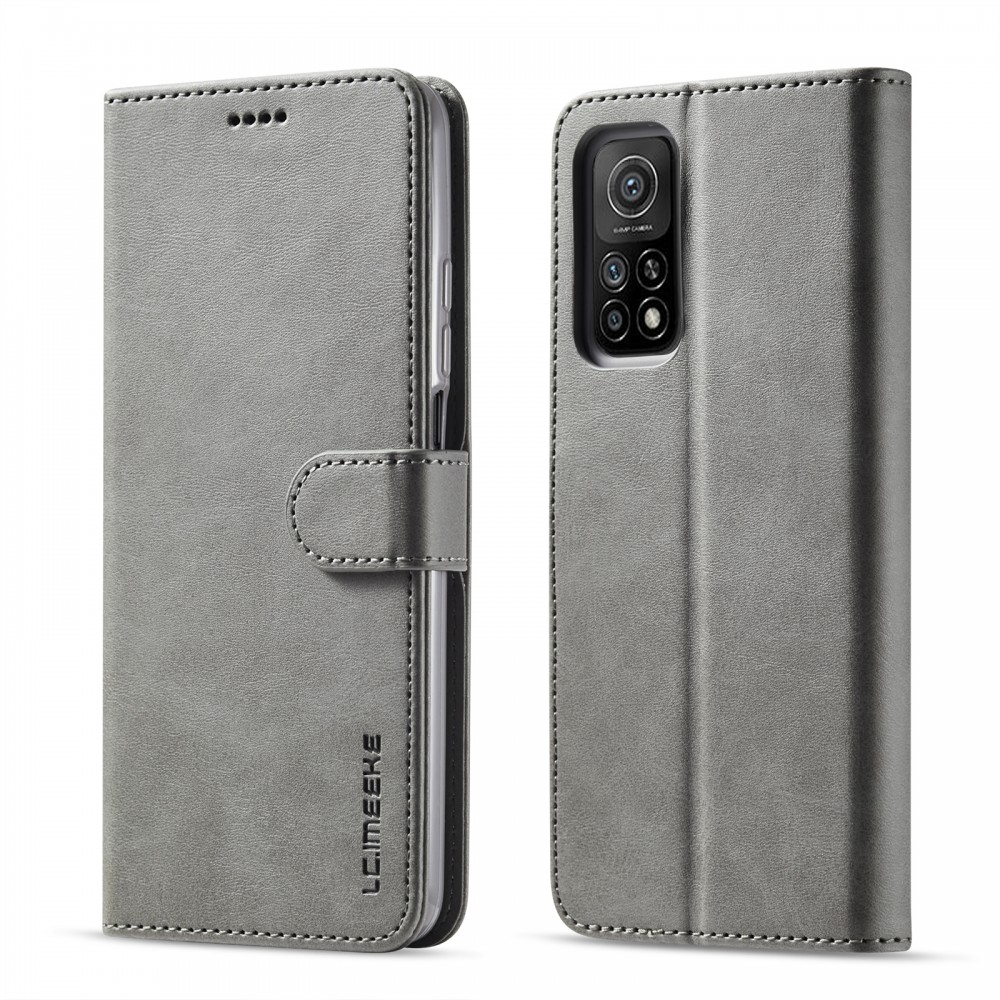 עבור Xiaomi Poco M3 Pro כיסוי ארנק / ספר עשוי מעור בצבע אפור עם חריצים לכרטיסי אשראי