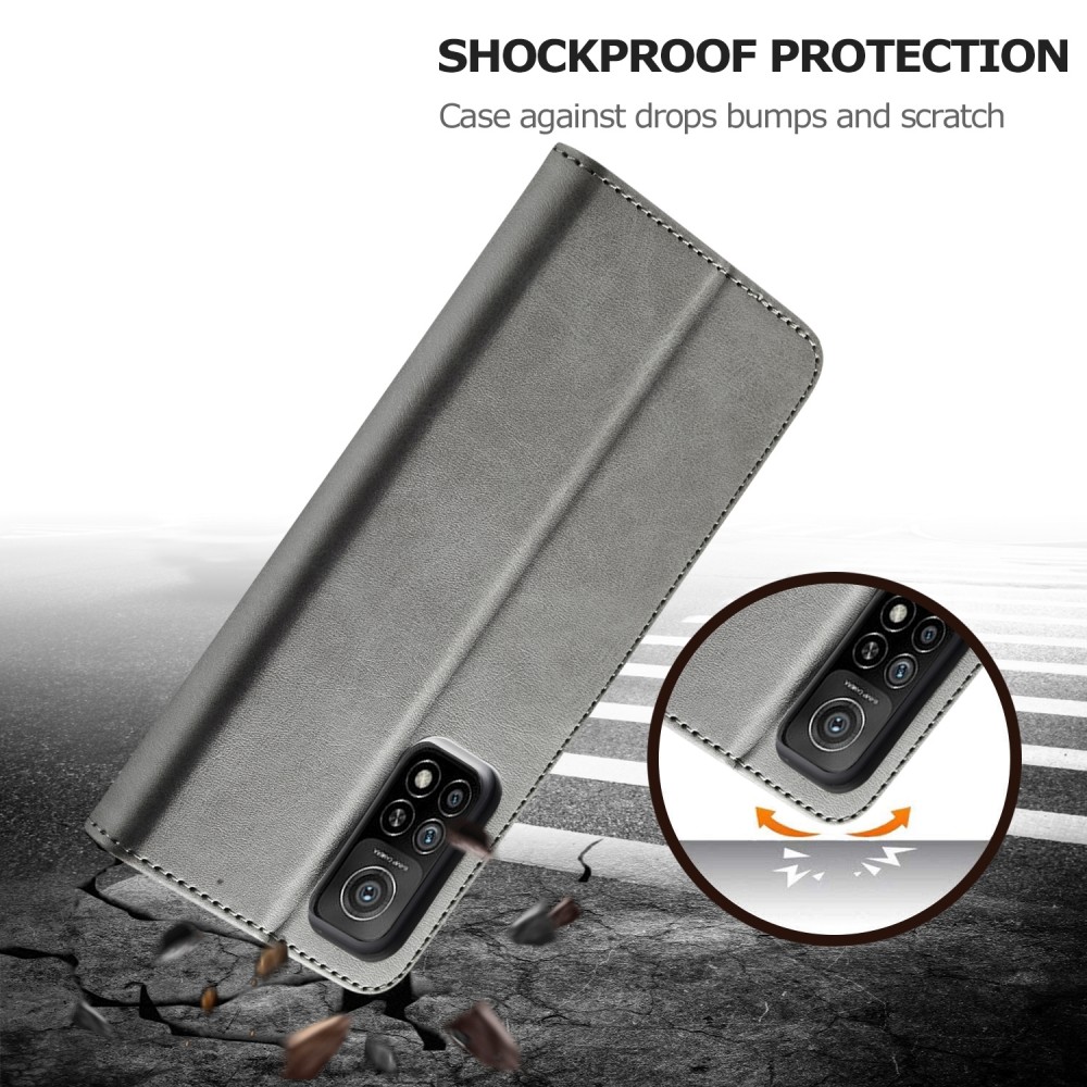 עבור Xiaomi Poco M3 Pro כיסוי ארנק / ספר עשוי מעור בצבע אפור עם חריצים לכרטיסי אשראי