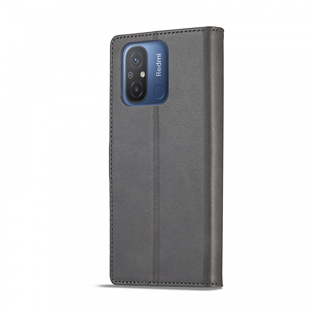 עבור Xiaomi Redmi 12C כיסוי ארנק / ספר עשוי מעור בצבע אפור עם חריצים לכרטיסי אשראי