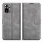 עבור Xiaomi Redmi Note 10 כיסוי ארנק / ספר עשוי מעור בצבע אפור עם חריצים לכרטיסי אשראי
