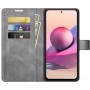 עבור Xiaomi Redmi Note 10 כיסוי ארנק / ספר עשוי מעור בצבע אפור עם חריצים לכרטיסי אשראי