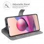 עבור Xiaomi Redmi Note 10 כיסוי ארנק / ספר עשוי מעור בצבע אפור עם חריצים לכרטיסי אשראי