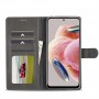 עבור Xiaomi Redmi Note 12 4G כיסוי ארנק / ספר עשוי מעור בצבע אפור עם חריצים לכרטיסי אשראי
