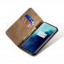 עבור OnePlus 7T Pro כיסוי ארנק / ספר עשוי מעור בצבע חָקִי עם חריצים לכרטיסי אשראי