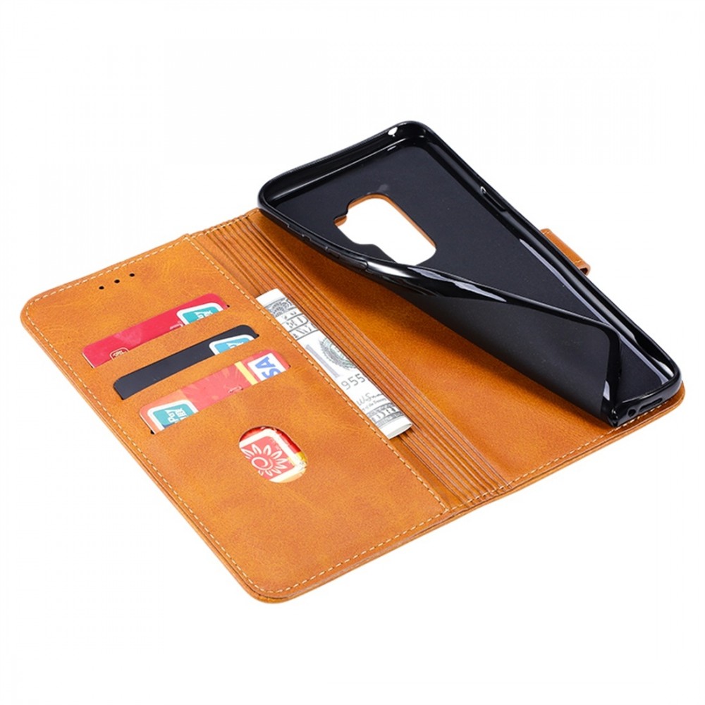 עבור Samsung Galaxy S9 כיסוי ארנק / ספר עשוי מעור בצבע חָקִי עם חריצים לכרטיסי אשראי
