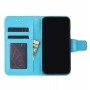 עבור Google Pixel 6a כיסוי ארנק / ספר עשוי מעור בצבע כחול בהיר עם חריצים לכרטיסי אשראי