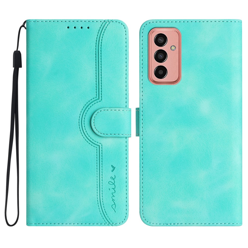 עבור Samsung Galaxy M13 (India) כיסוי ארנק / ספר עשוי מעור בצבע כחול בהיר עם חריצים לכרטיסי אשראי