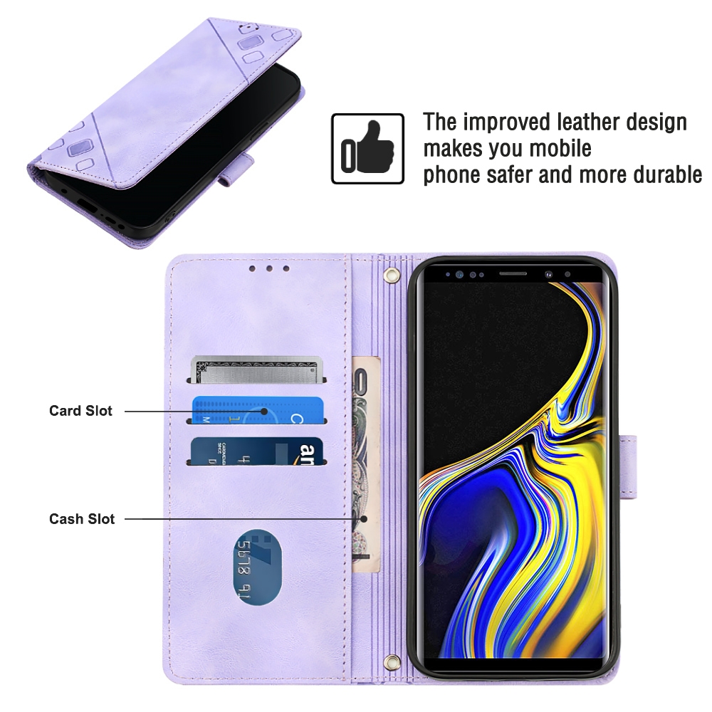 עבור Samsung Galaxy Note9 כיסוי ארנק / ספר עשוי מעור בצבע סגול עם חריצים לכרטיסי אשראי