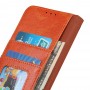 עבור Google Pixel 5a 5G כיסוי ארנק / ספר עשוי מעור בצבע תפוז עם חריצים לכרטיסי אשראי