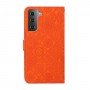 עבור Samsung Galaxy S23 כיסוי ארנק / ספר עשוי מעור בצבע תפוז עם חריצים לכרטיסי אשראי