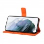 עבור Samsung Galaxy S23 כיסוי ארנק / ספר עשוי מעור בצבע תפוז עם חריצים לכרטיסי אשראי