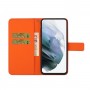 עבור Samsung Galaxy S23 כיסוי ארנק / ספר עשוי מעור בצבע תפוז עם חריצים לכרטיסי אשראי