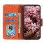 עבור Xiaomi Poco F5 Pro כיסוי ארנק / ספר עשוי מעור בצבע תפוז עם חריצים לכרטיסי אשראי