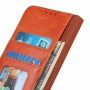 עבור Xiaomi Poco F5 Pro כיסוי ארנק / ספר עשוי מעור בצבע תפוז עם חריצים לכרטיסי אשראי