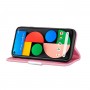 עבור Google Pixel 4a 5G כיסוי ארנק / ספר עשוי מעור בצבע ורוד עם חריצים לכרטיסי אשראי