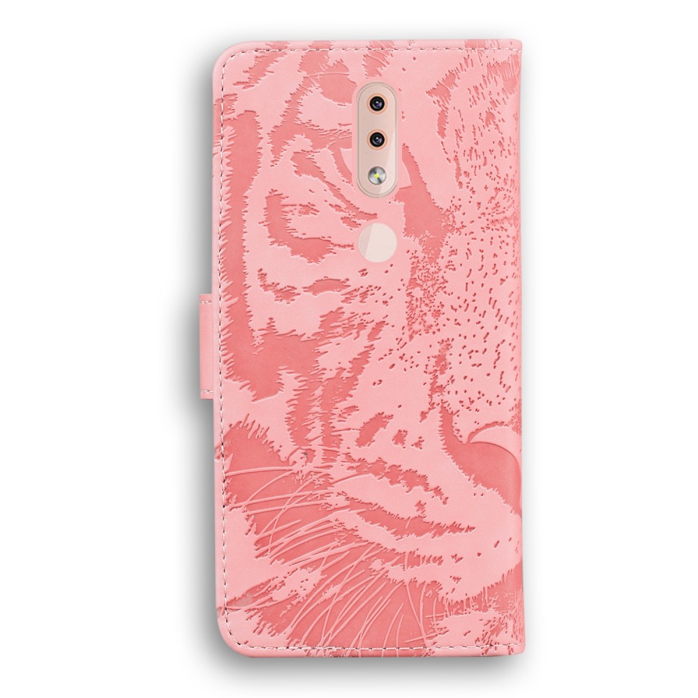 עבור Nokia 4.2 כיסוי ארנק / ספר עשוי מעור בצבע ורוד עם חריצים לכרטיסי אשראי