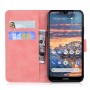 עבור Nokia 4.2 כיסוי ארנק / ספר עשוי מעור בצבע ורוד עם חריצים לכרטיסי אשראי