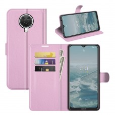 עבור Nokia G10 כיסוי ארנק / ספר עשוי מעור בצבע ורוד עם חריצים לכרטיסי אשראי
