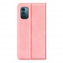 עבור Nokia G21 כיסוי ארנק / ספר עשוי מעור בצבע ורוד עם חריצים לכרטיסי אשראי