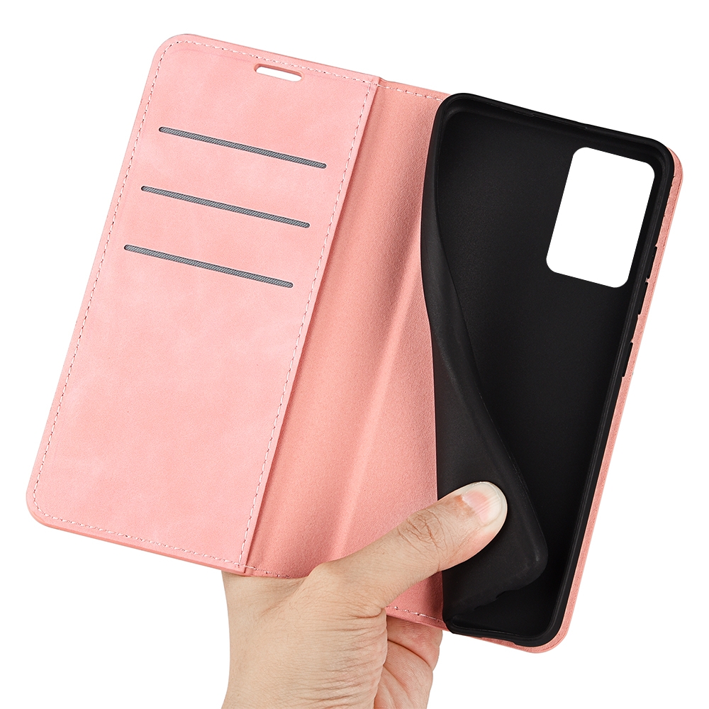 עבור OnePlus Nord CE 2 5G כיסוי ארנק / ספר עשוי מעור בצבע ורוד עם חריצים לכרטיסי אשראי