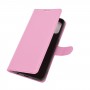 עבור OnePlus Nord N10 5G כיסוי ארנק / ספר עשוי מעור בצבע ורוד עם חריצים לכרטיסי אשראי