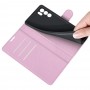 עבור Oppo Reno6 5G כיסוי ארנק / ספר עשוי מעור בצבע ורוד עם חריצים לכרטיסי אשראי