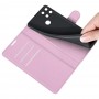 עבור Realme C21Y כיסוי ארנק / ספר עשוי מעור בצבע ורוד עם חריצים לכרטיסי אשראי