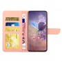 עבור Realme Narzo 50 כיסוי ארנק / ספר עשוי מעור בצבע ורוד עם חריצים לכרטיסי אשראי