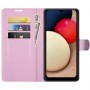 עבור Samsung Galaxy A03s כיסוי ארנק / ספר עשוי מעור בצבע ורוד עם חריצים לכרטיסי אשראי